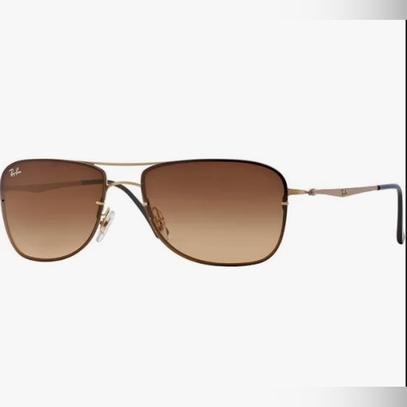 RAY-BAN Titanium Matte Gold / Brown Gradient RB8054 - Picture 1 of 12